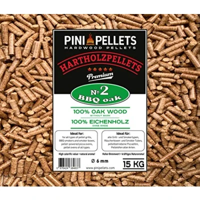 Image of PINI Grill Pellets 15 kg Wood 100% Oak No2 for Grilling, Smoking, Smoking Also Pellet Operated Pizza Ovens