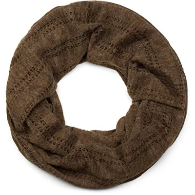 Image of styleBREAKER loop tube scarf with hole knitting pattern, vintage, scarf, shawl, unisex 01017045, Colour:Dark Brown