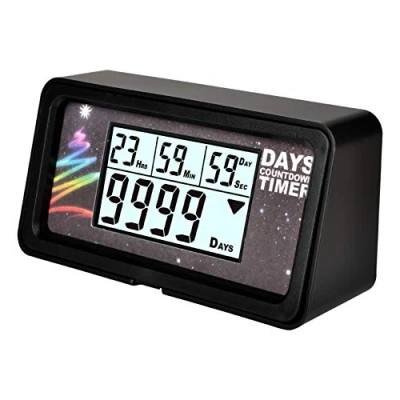 Image of Jayron Backlight Digital 9,999 Days Countdown Timer Big LCD Display Count Down for Retirement Wedding Vacation Christmas Event Classroom Cruise