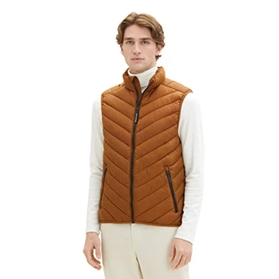 Image of TOM TAILOR men&#039;s sweat jacket with a stand up collar made of cotton, Tarmac Grey, M