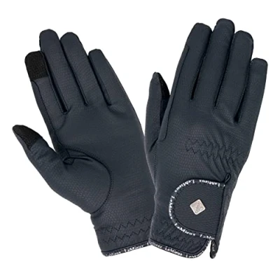 Image of LeMieux Unisex Classic Riding Gloves in Black Synthetic Leather Breathable Anti Slip Small