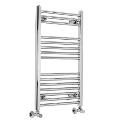 Image of Warmehaus Contemporary Straight Heated Bathroom Towel Rail Radiator Rad 800 x 500 mm Chrome