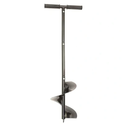 Image of Hand Manual Earth Auger 200mm / 8 Inch Diameter Adjustable Length with Grip Handle Fence Post Hole Planting Plant Soil Digger Borer