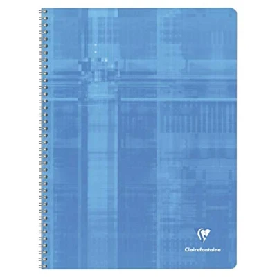 Image of Clairefontaine 8351C A Spiral Notebook 24x32 cm 180 Pages Large Squares White Paper 90 g Laminated Card Cover Random Color