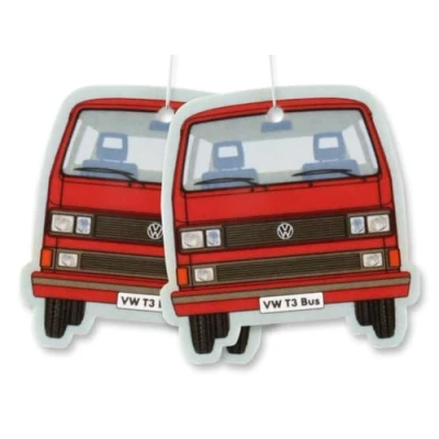 Image of BRISA VW Collection Volkswagen Air Freshener, Room Deodorizer for Cars T3 Bus Vanagon Motif (Vanilla/Red/Set of 2)