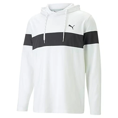 Image of Puma Golf Mens Mattr Colour Block Hoody Bright White/Puma Black S