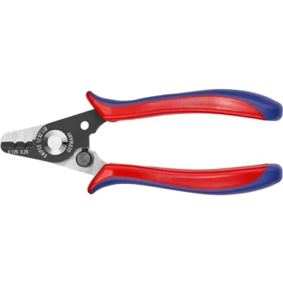 Image of Knipex Wire Stripper for fibre optics burnished, with plastic grips 130 mm 12 82 SB