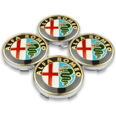 Image of dzggs 4pcs Car Wheel Centre Hub Caps for 60mm Alfa Romeo 159 156 Giulietta Mito Giulia Spider Brera, Replacement Rim Cover Center Wear Resistant Anti Rust Tyres Rims Accessories