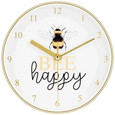 Image of EEMKAY® New Bee Happy Wall Clock Fun Gift Elegant Design Home Decor N 21