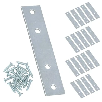 Image of 100mm Straight Mending Fixing Plate Angle Bracket L Shape Reinforcing Repairing 20pc