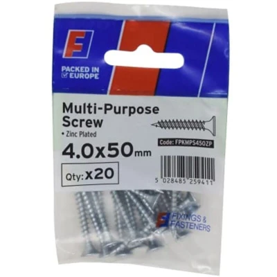 Image of Forgefix Multi Purpose Pozi Screw Csk ST Zp 4.0 x 50mm Forge (Pack of 10)