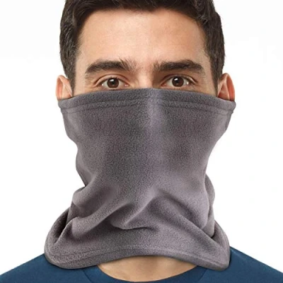Image of TANNESS Winter Thermal Snood Fleece Mens Scarf Face Masks Neck Warmer Snoods for Men Gaiter Beanie Hat Men&#039;s Accessories and Womens (Grey)