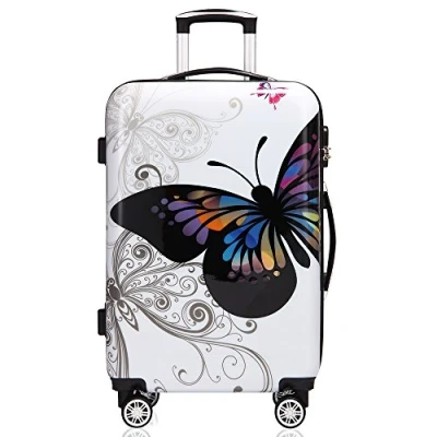 Image of MONZANA® Luggage Suitcase Extra Large Lightweight Durable ABS Hard Shell Vibrant Butterfly Design 4 Wheels Combination Lock (29 Inches, 98 litres)
