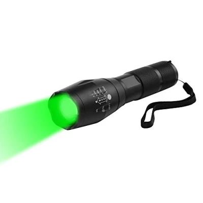 Image of WESLITE Green Light Torch, Tactical Flashlight Hunting 250 Yards LED Torch 1 Mode Zoomable &amp; Waterproof Long Range for Night Vision Fishing Predator Coyote Hog