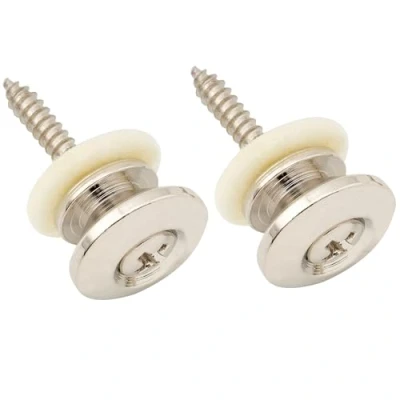 Image of Musiclily Pro 14mm Steel G type Strap Button End Pins for Acoustic Electric Guitar Bass, Nickel (Set of 2)