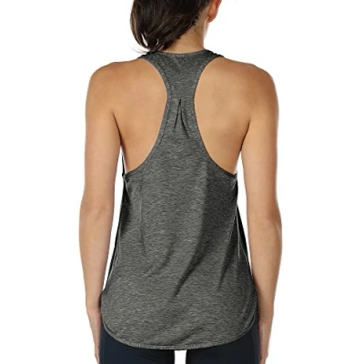 Image of icyzone Workout Tank Tops for Women Athletic Yoga Tops, Racerback Running Top (L, Charcoal)