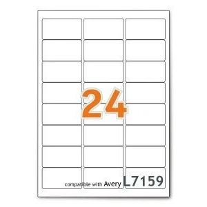 Image of Boxed A4 Mailing Address Printer Labels Sheet 24 Per 100 Sheets 1 Box