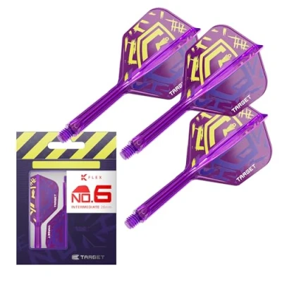 Image of TARGET Darts Luke Littler World Champion K Flex Flights and Shaft System, No.6 The Nuke 2025 Edition Kflex, All In One Integrated Shafts (Pack of 3) Intermediate, 26mm