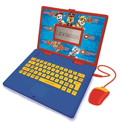 Image of Lexibook JC598PAi4 Paw Patrol Educational and Bilingual Laptop Portuguese/English Toy for Child Kid (Boys &amp; Girls) 124 Activities, Learn Play Games Music with Chase Marshall Red/Blue
