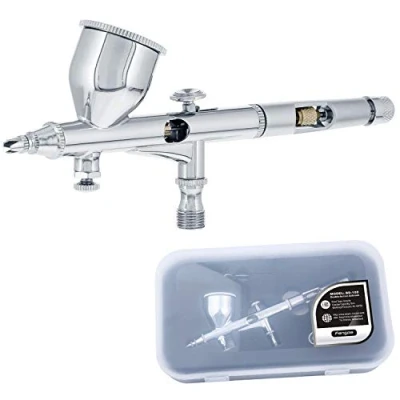 Image of Fengda High Precision Detail Control FE 180 Dual Action Gravity Feed Airbrush, 0.2 mm Tip, 9ml Funnel Fluid Cup, Air Valve