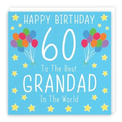 Image of Hunts England Grandad 60th Birthday Card Happy 60 To The Best In World Iconic Collection
