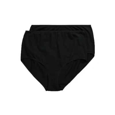 Image of Ulla Popken Women&#039;s Pack of 2 Maxi Briefs, Cotton Modal 831820 Underwear, Black, 50 52