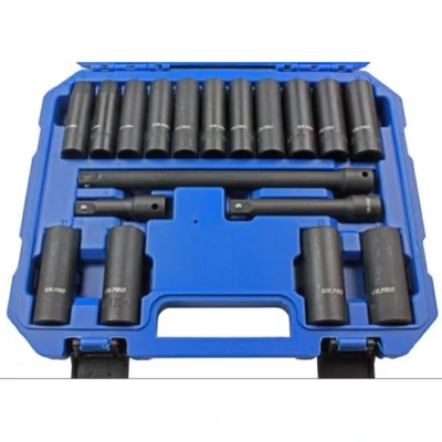 Image of US PRO 18 Piece 1/2in Drive Deep Impact Socket &amp; Extension Set 10 24mm