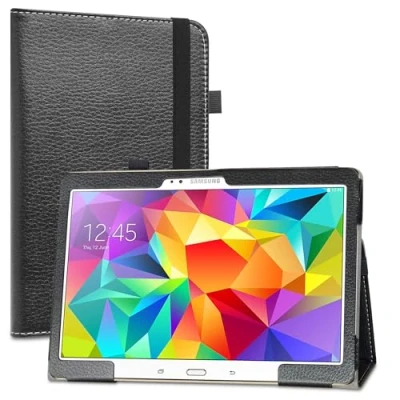 Image of LiuShan Samsung Galaxy Tab S 10.5 Case, PU Leather Slim Folding Stand Cover for Inch SM T800 T805 Android Tablet,Black