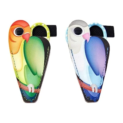 Image of Polka Dot Embroidery Scissors in Parrot Pouch for Safety Assorted Colours