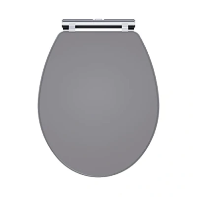 Image of Balterley Traditional Soft Close, Top Fix Wooden Toilet Seat (Suitable for Kinston Toilets) Satin Grey