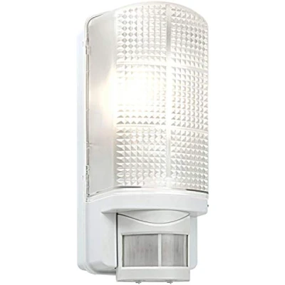 Image of Robus WHITESTAR 60W bulkhead with PIR, IP44, White