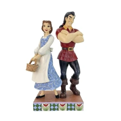 Image of Enesco Disney Traditions Collection by Jim Shore Beauty and The Beast Belle Gaston Good vs. Evil Figurine Resin Hand Painted Collectible Villain Figurines Home Decor Statue, 8.66 Inch