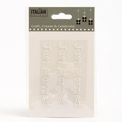 Image of 9cm Just Married Self Adhesive Pearl Gem Craft Wedding Sticker (3 Pieces)