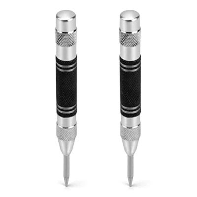 Image of QWORK® 2 Pack Automatic Center Punch, 5&quot; Spring Loaded Hole Marker Tool