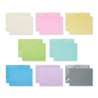 Image of UK Greetings Multipack of 100 Single Panel Blank Cards for Him/Her/Friend Pastel Designs Perfect Crafting, Thank You Notes &amp; Teacher Appreciation