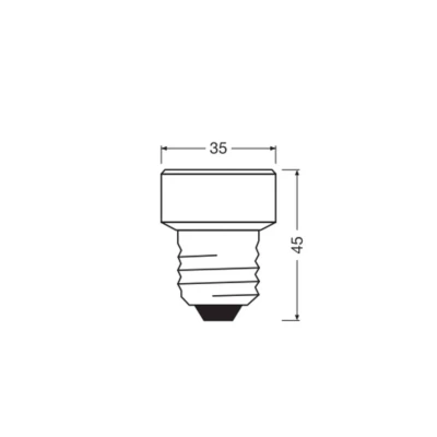 Image of OSRAM LED Star Flat with 3.5 W (as 28 W), 300 lm/2700 K, 827 Warm White, Frosted, Black Plastic, E27 Screw, Non dimmable, 35 mm Diameter.