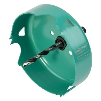Image of wolfcraft Carbon Steel Hole Saw, Ø 105 mm I 5972000 for Electrical and Plumbing installations in Wood Drywall Materials