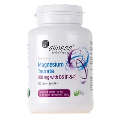 Image of Aliness Magnesium Taurate with Vitamin B6, 100 Vegan Capsules