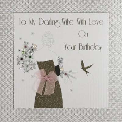 Image of &quot; To My Darling Wife Large Handmade Birthday Card GA16