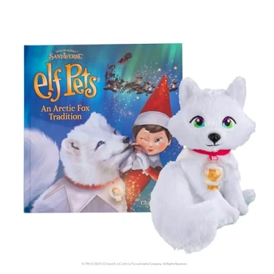 Image of Elf Pets: An Arctic Fox Tradition Includes Beautifully Illustrated Hardbound Storybook, Huggable Pet Cub Stuffed Animal with Snow Globe and Official Adoption Certificate