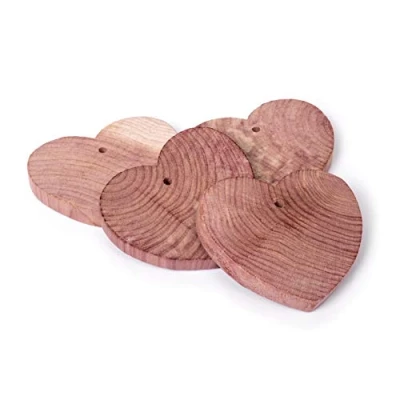 Image of Woodluv Eco Friendly 4 Natural Cedar Wood Clothes Moth Repellent Hearts (Chemical Free)