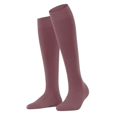 Image of FALKE Women&#039;s Softmerino W KH Wool Cotton Long Plain 1 Pair Knee High Socks, Pink (Roan Rouge 8936), 4 5