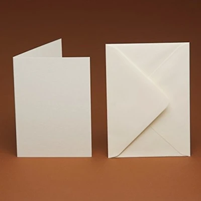Image of 10 A5 Blank Cards and Smooth C5 Envelopes DIY, Wedding, Projects, Greeting Cards, Scrapbooking... (300GSM Ivory Smooth)
