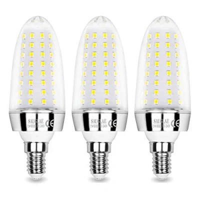 Image of SAUGLAE 15W LED Light Bulbs, 120W Incandescent Bulbs Equivalent, 6000K Daylight White, 1700Lm, E14 Small Edison Screw Lights, Pack of 3