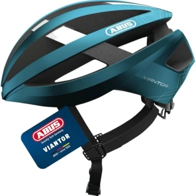 Image of ABUS Viantor Racing Bike Helmet Sporty Bicycle for Beginners Women and Men Blue, Size M