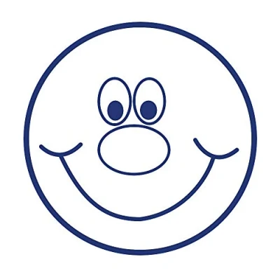 Image of SuperStickers Blue Smiley Face Pre Inked Stamper,Red,28mm