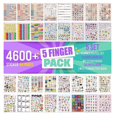 Image of colortouch Planner Stickers Set 4600+ Pcs 64 Sheets Monthly, Weekly, Daily Sticker for Bullet Journal Collection, Calendar, Organizer, Journals, Agenda Essential Seasonal Budget Accessories