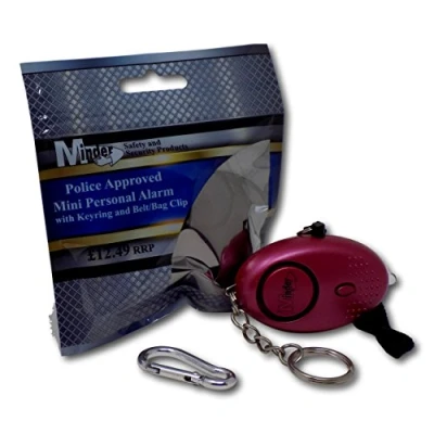 Image of Minder® 140db Police Approved Mini Minder Loud Personal Staff Panic Rape Attack Safety Security Alarm Keyring w/Torch Secured by Design (Police Preferred Specification) (Pink)