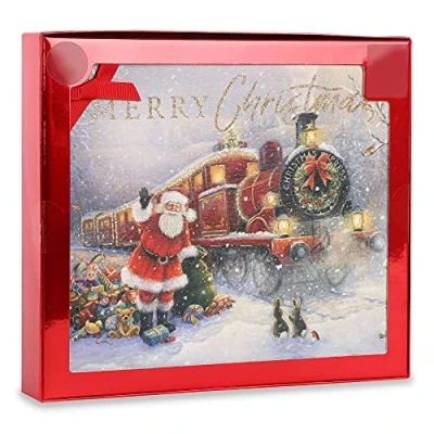 Image of Clintons: Christmas Cards, Traditional Santa and Train, Xmas Card Multi Pack, Pack of 10, 1 Design, 230 x 200, 1180977