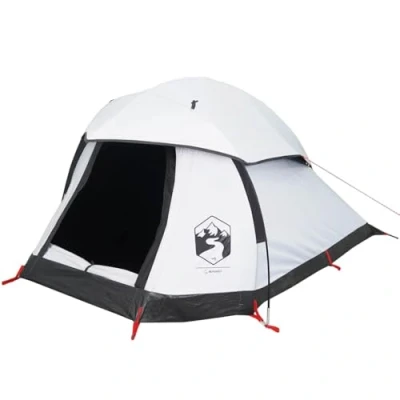Image of vidaXL Camping Tent Dome 1 Person White Blackout Fabric Waterproof Easy Setup &amp; Portable